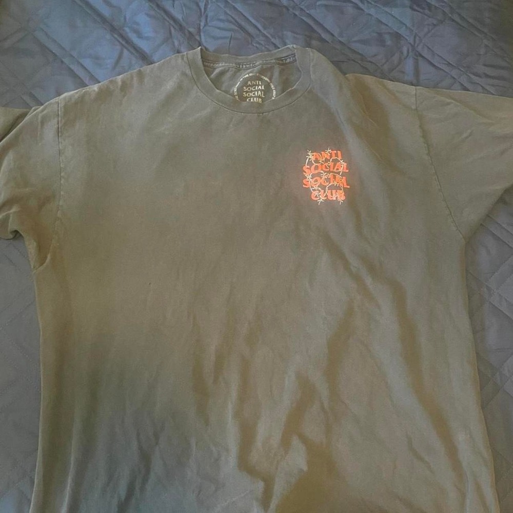 'Anti Social Social Club gray & orange t-shirt with orange text Size XXl